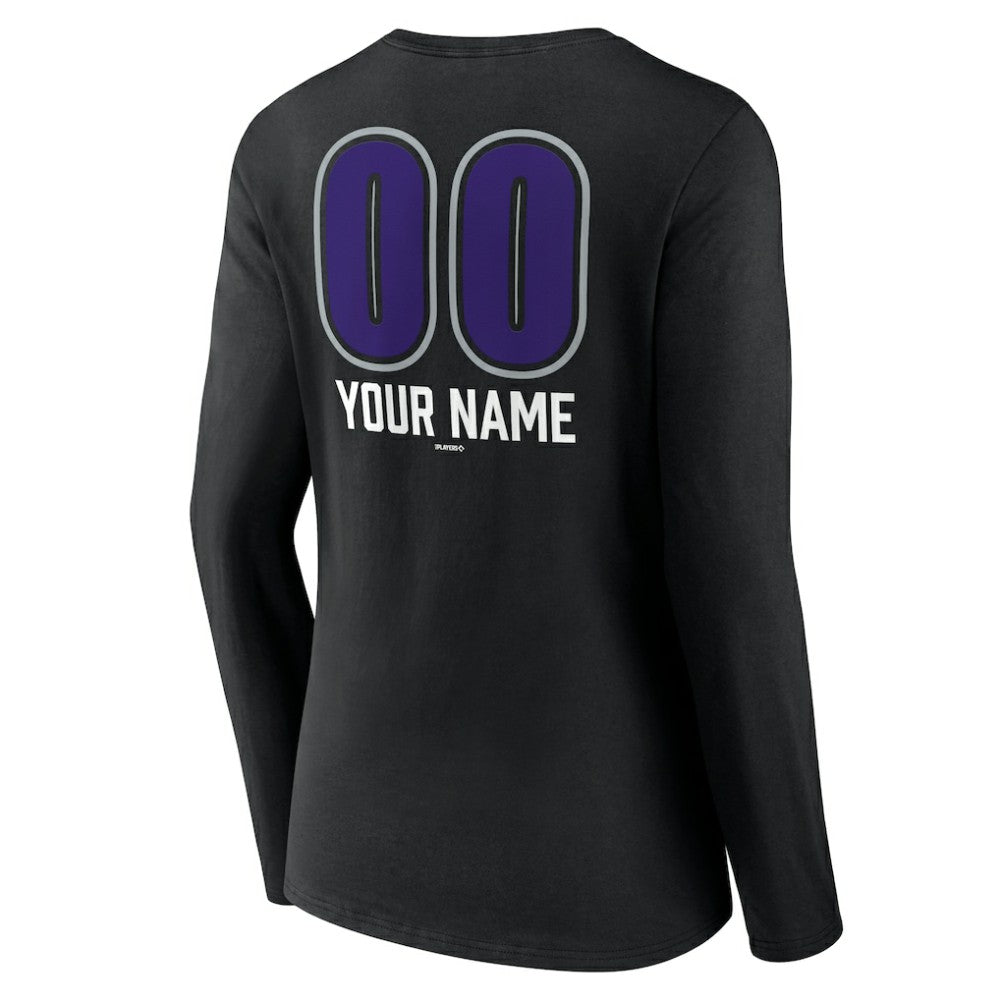 Colorado Rockies Women's Personalized Name & Number Fastball Long Sleeve V-Neck T-Shirt Discount