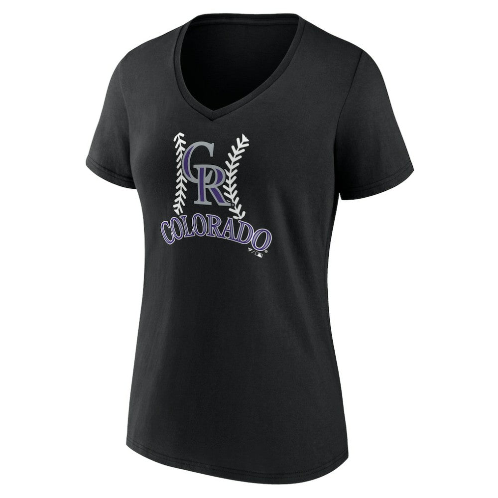 Colorado Rockies Women's Personalized Name & Number Fastball V-Neck T-Shirt Outlet