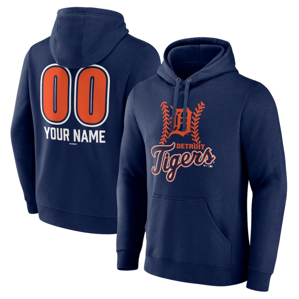 Detroit Tigers Personalized Name & Number Fastball Pullover Hoodie Discount