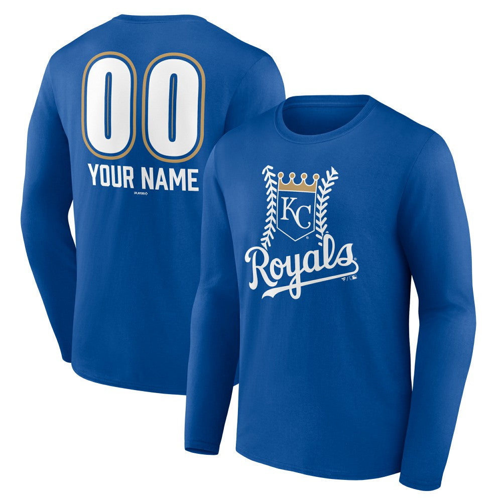 Kansas City Royals Personalized Name & Number Fastball Long Sleeve T-Shirt for sale