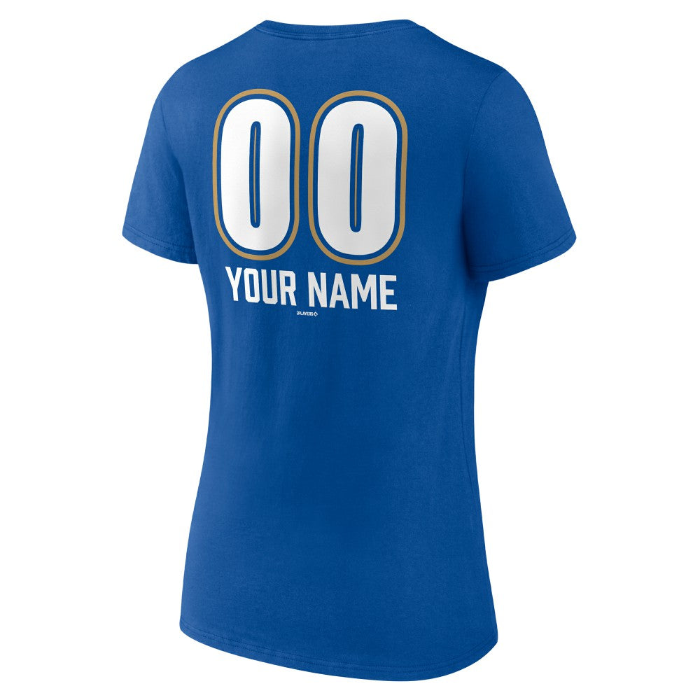 Kansas City Royals Women's Personalized Name & Number Fastball V-Neck T-Shirt Discount