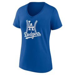 Los Angeles Dodgers Women's Personalized Name & Number Fastball V-Neck T-Shirt Discount