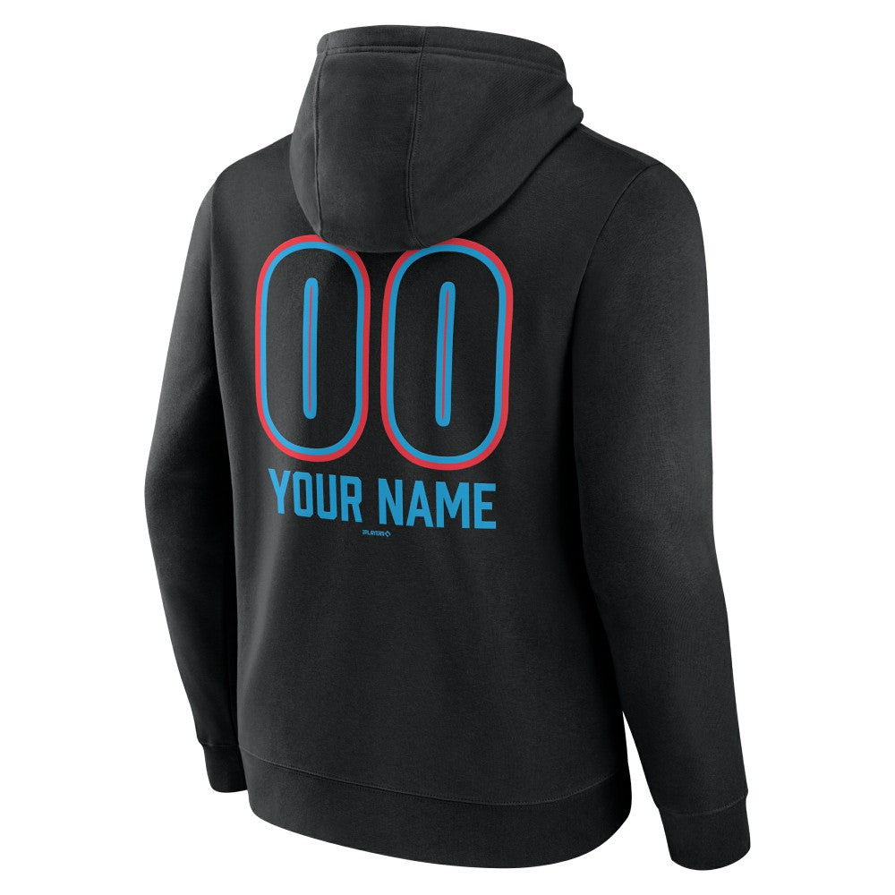 Miami Marlins Personalized Name & Number Fastball Pullover Hoodie for sale