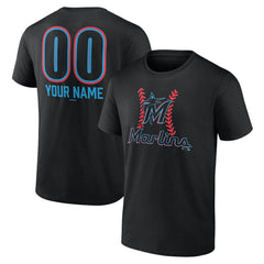 Miami Marlins Personalized Name & Number Fastball T-Shirt Online
