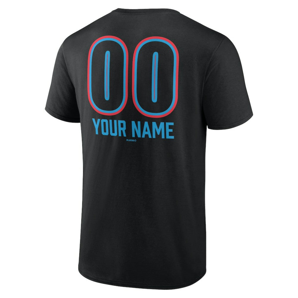 Miami Marlins Personalized Name & Number Fastball T-Shirt Online