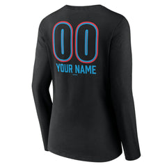 Miami Marlins Women's Personalized Name & Number Fastball Long Sleeve V-Neck T-Shirt Online