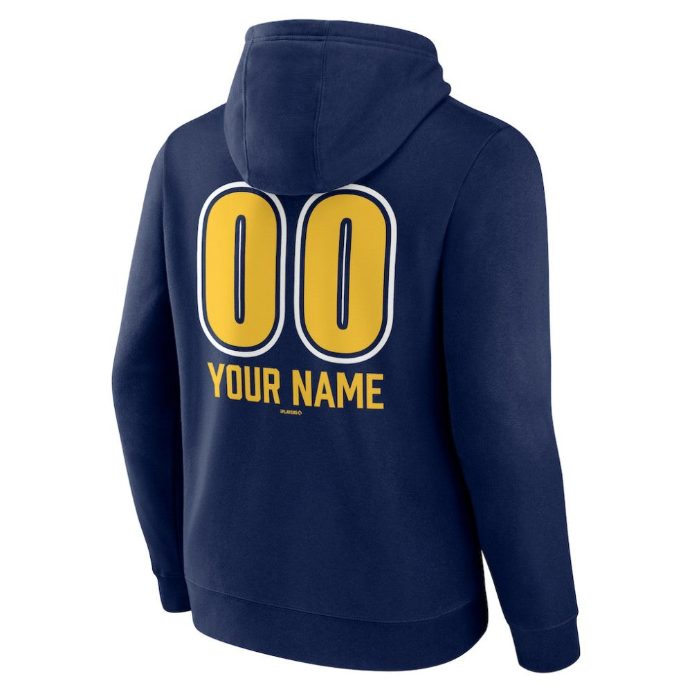 Milwaukee Brewers Personalized Name & Number Fastball Pullover Hoodie Sale