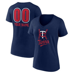 Minnesota Twins Women's Personalized Name & Number Fastball V-Neck T-Shirt Outlet