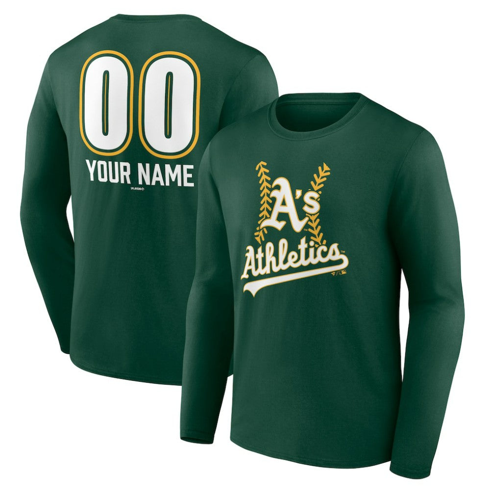 Athletics Personalized Name & Number Fastball Long Sleeve T-Shirt Sale