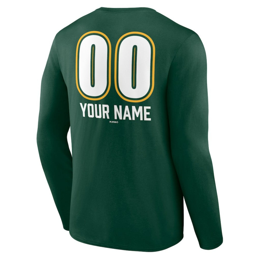 Athletics Personalized Name & Number Fastball Long Sleeve T-Shirt Sale