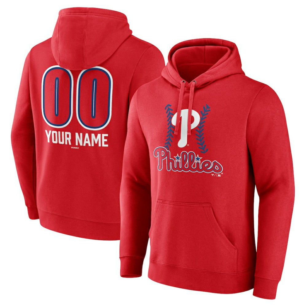 Philadelphia Phillies Personalized Name & Number Fastball Pullover Hoodie Sale