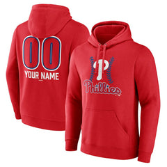 Philadelphia Phillies Personalized Name & Number Fastball Pullover Hoodie Sale