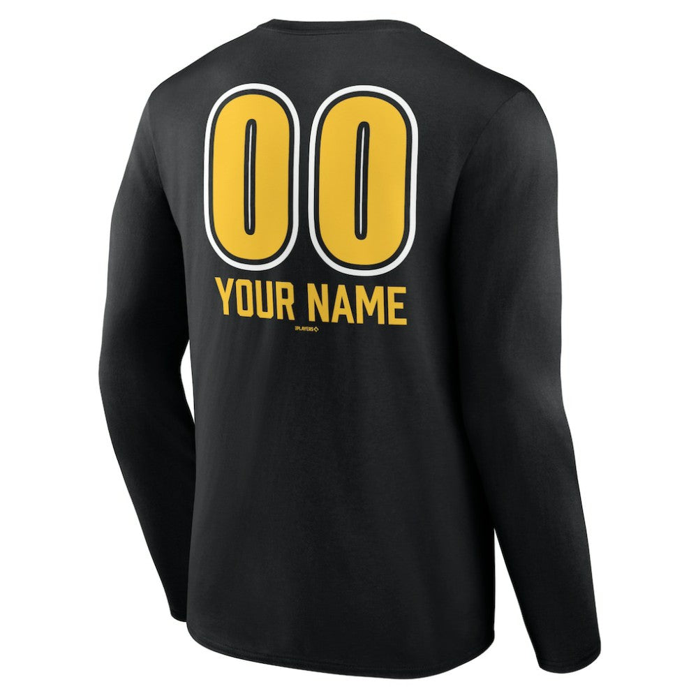 Pittsburgh Pirates Personalized Name & Number Fastball Long Sleeve T-Shirt Outlet