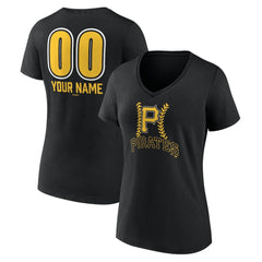 Pittsburgh Pirates Women's Personalized Name & Number Fastball V-Neck T-Shirt for sale