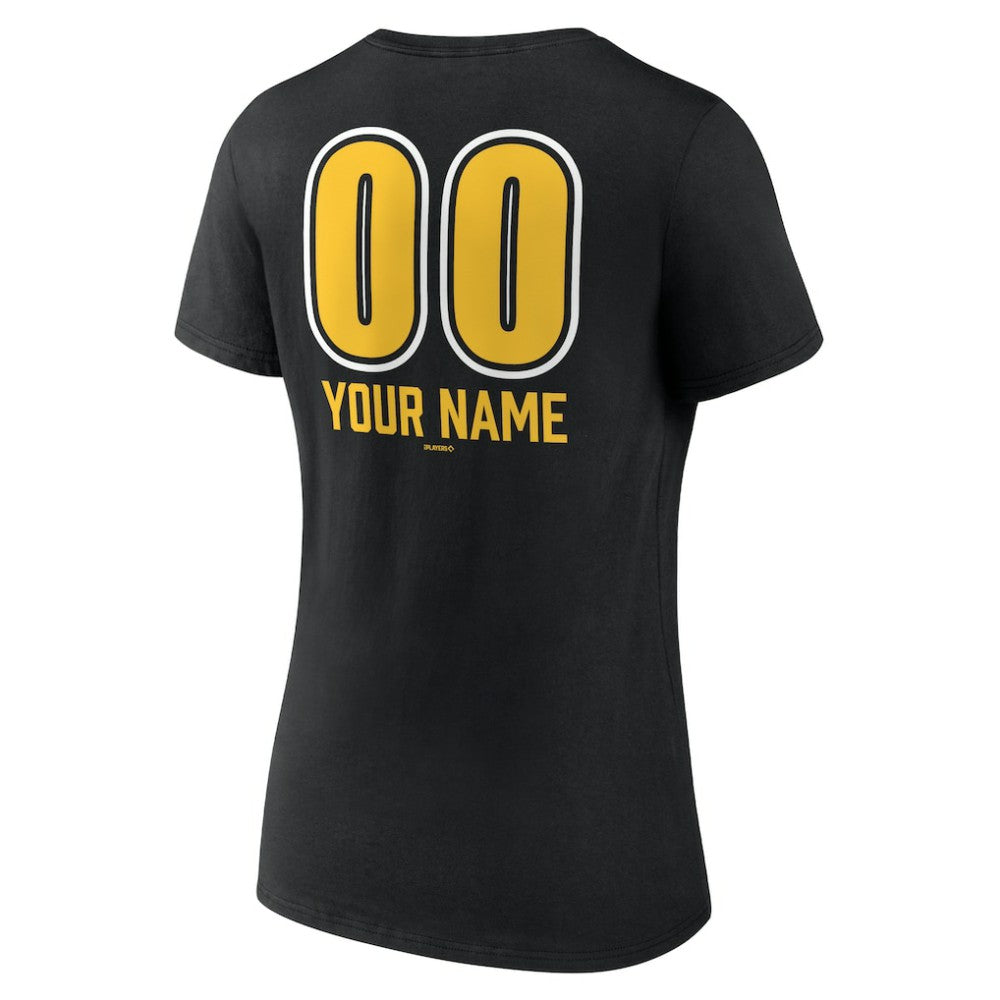 Pittsburgh Pirates Women's Personalized Name & Number Fastball V-Neck T-Shirt for sale