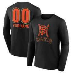 San Francisco Giants Personalized Name & Number Fastball Long Sleeve T-Shirt Outlet