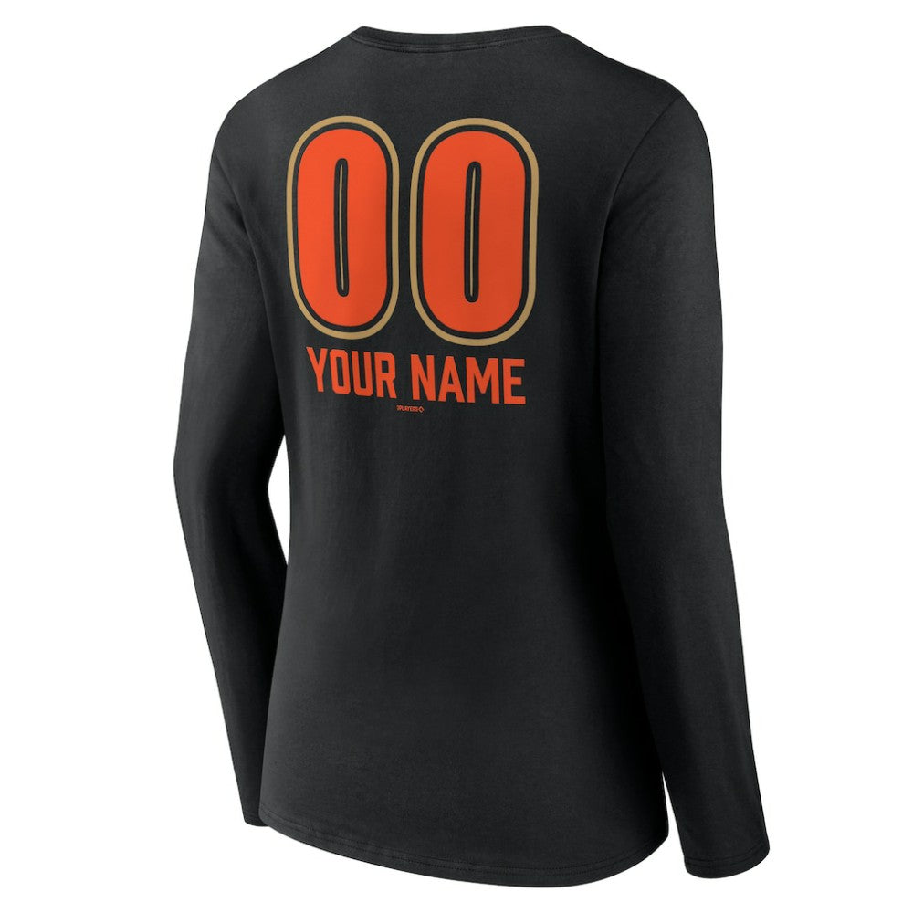 San Francisco Giants Women's Personalized Name & Number Fastball Long Sleeve V-Neck T-Shirt Discount
