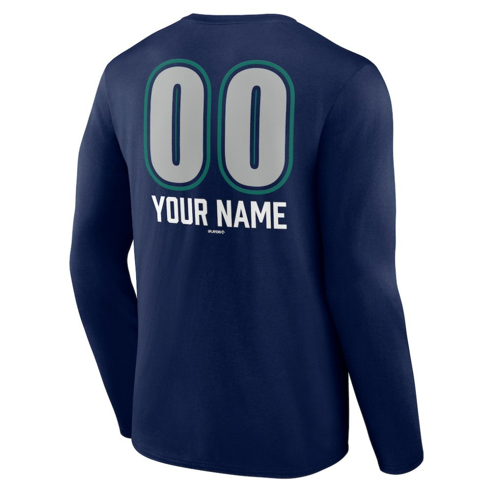 Seattle Mariners Personalized Name & Number Fastball Long Sleeve T-Shirt Sale