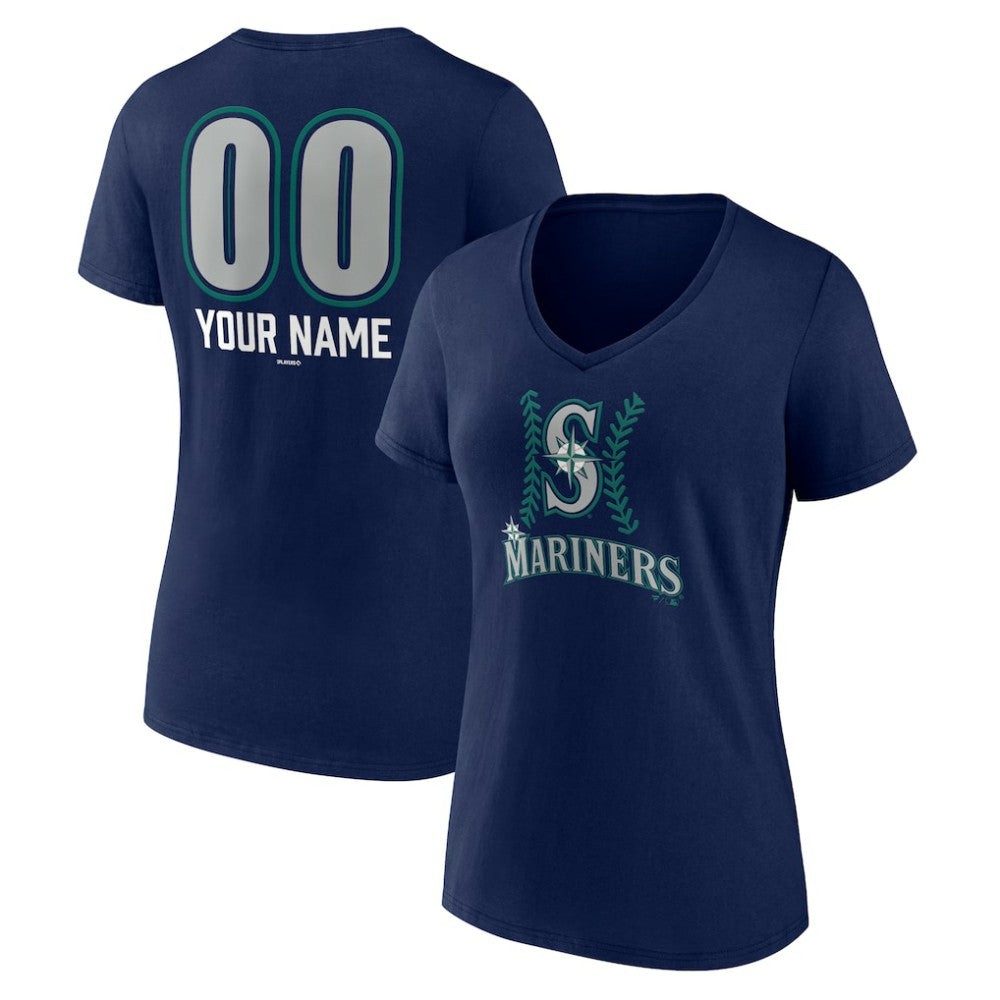 Seattle Mariners Women's Personalized Name & Number Fastball V-Neck T-Shirt Near Me