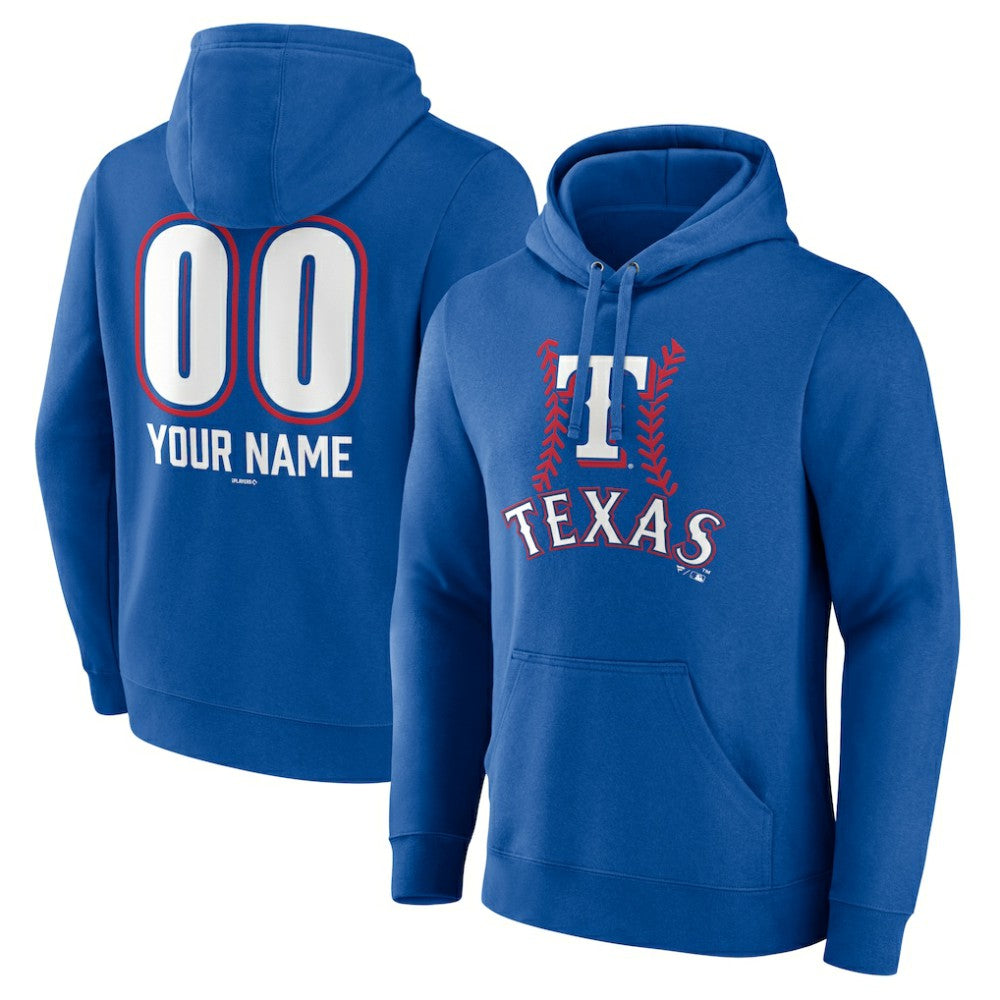 Texas Rangers Personalized Name & Number Fastball Pullover Hoodie Sale