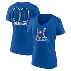 Toronto Blue Jays Women's Personalized Name & Number Fastball V-Neck T-Shirt Near Me