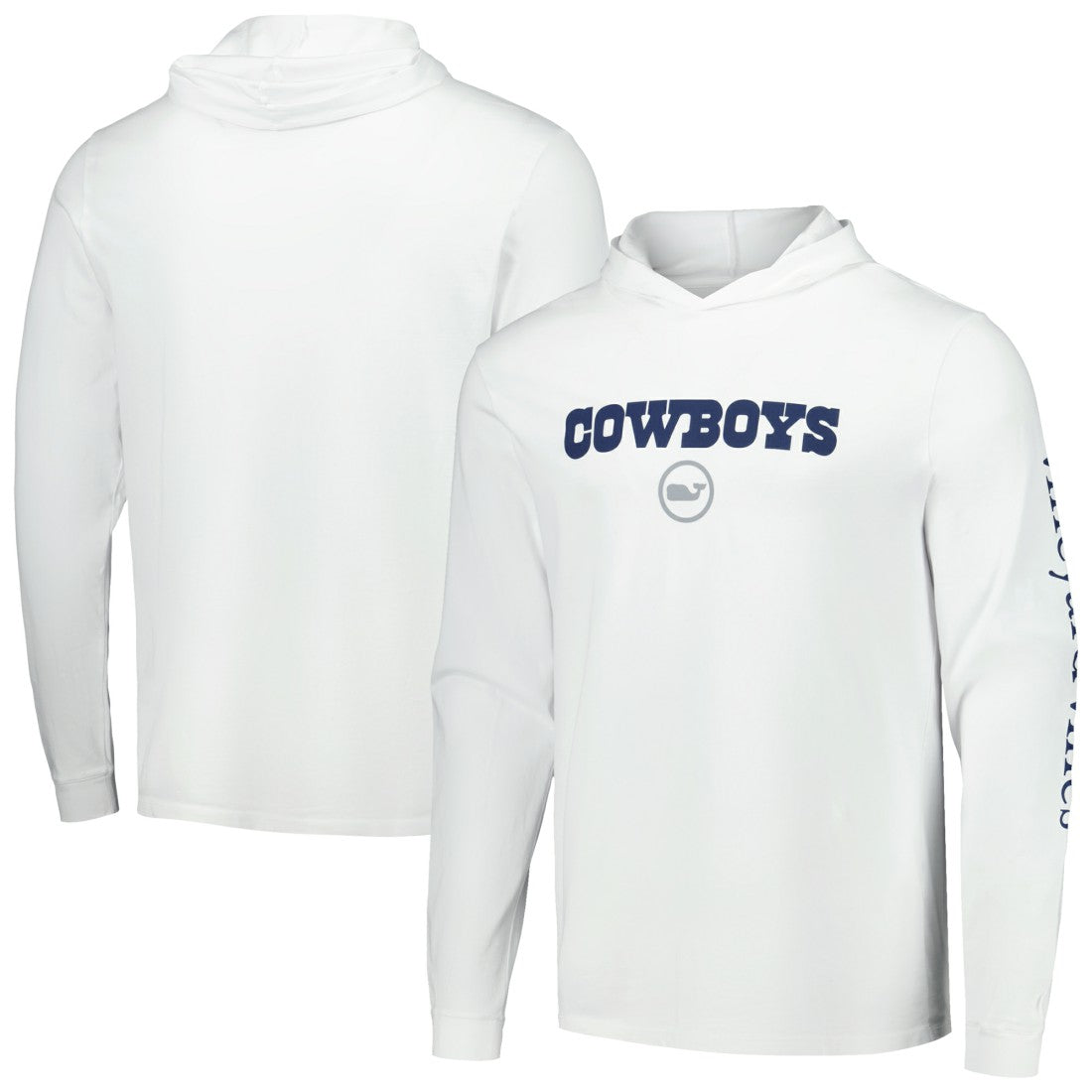 Dallas Cowboys Vineyard Vines Whale Dot Hoodie Long Sleeve T-Shirt - White - NFL