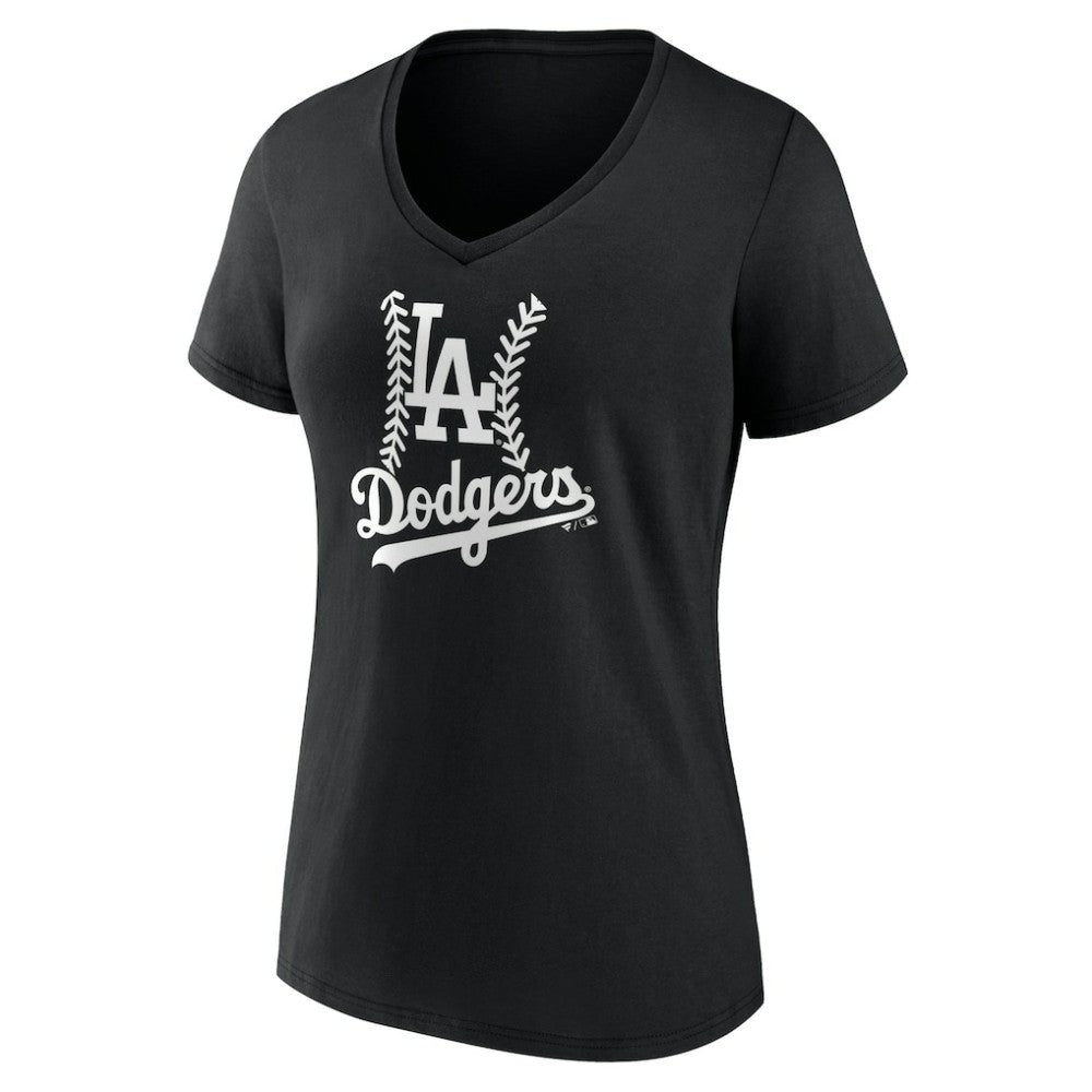 Los Angeles Dodgers Women's Personalized Name & Number Fastball V-Neck T-Shirt for sale