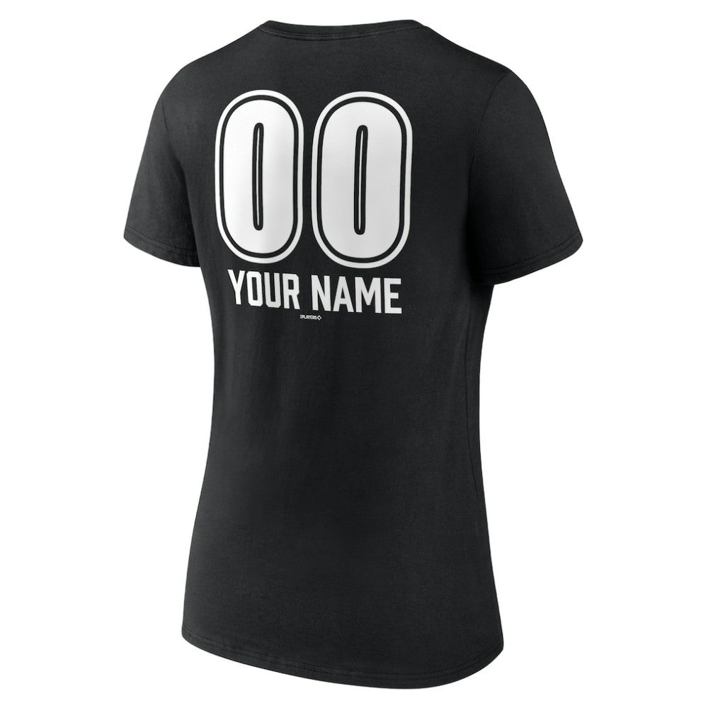 Los Angeles Dodgers Women's Personalized Name & Number Fastball V-Neck T-Shirt for sale