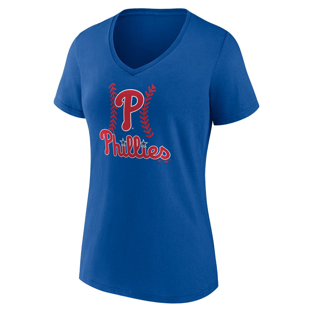 Philadelphia Phillies Women's Personalized Name & Number Fastball V-Neck T-Shirt Near Me