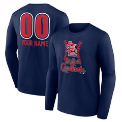 St. Louis Cardinals Personalized Name & Number Fastball Long Sleeve T-Shirt Online