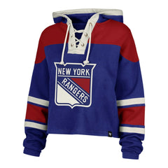 Mika Zibanejad New York Rangers '47 Women's Superior Lacer Cropped Pullover Hoodie - Blue | 47 brand online