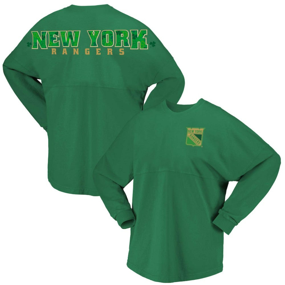 New York Rangers Fanatics Women's St. Patrick's Day Spirit Jersey T-Shirt - Kelly Green | Fanatics Clearance