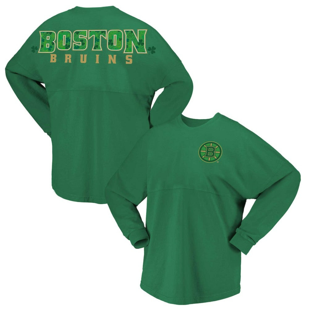 Boston Bruins Fanatics Women's St. Patrick's Day Spirit Jersey T-Shirt - Kelly Green | Fanatics discount