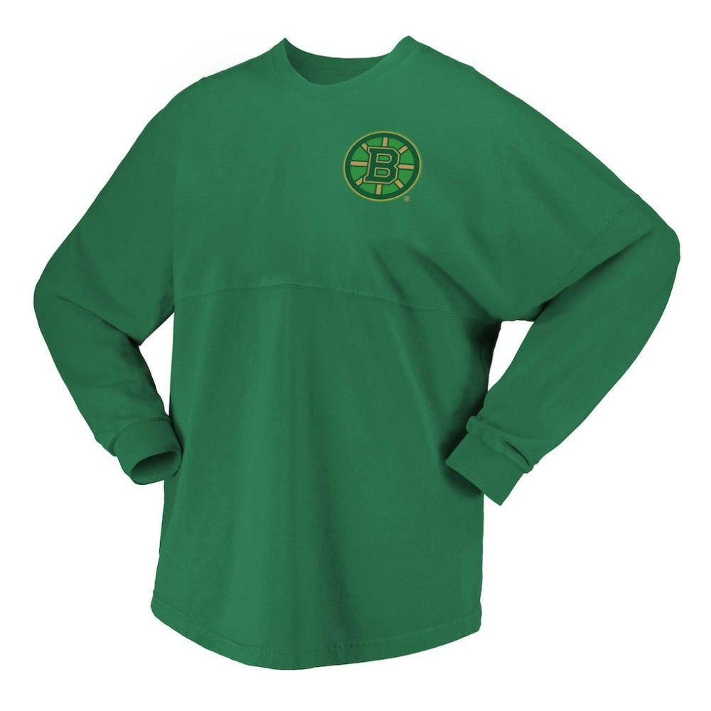 Boston Bruins Fanatics Women's St. Patrick's Day Spirit Jersey T-Shirt - Kelly Green | Fanatics discount