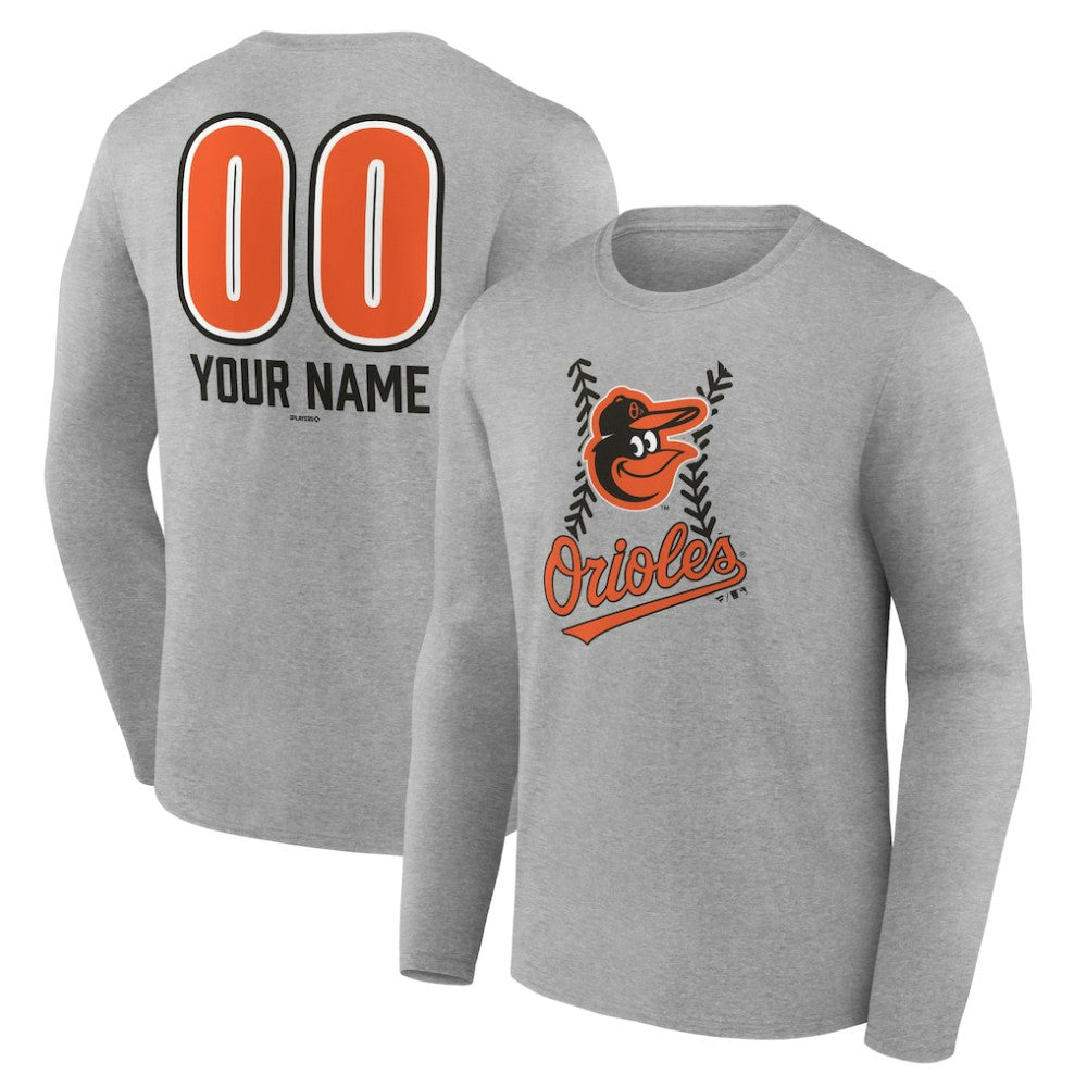 Baltimore Orioles Personalized Name & Number Fastball Long Sleeve T-Shirt Outlet
