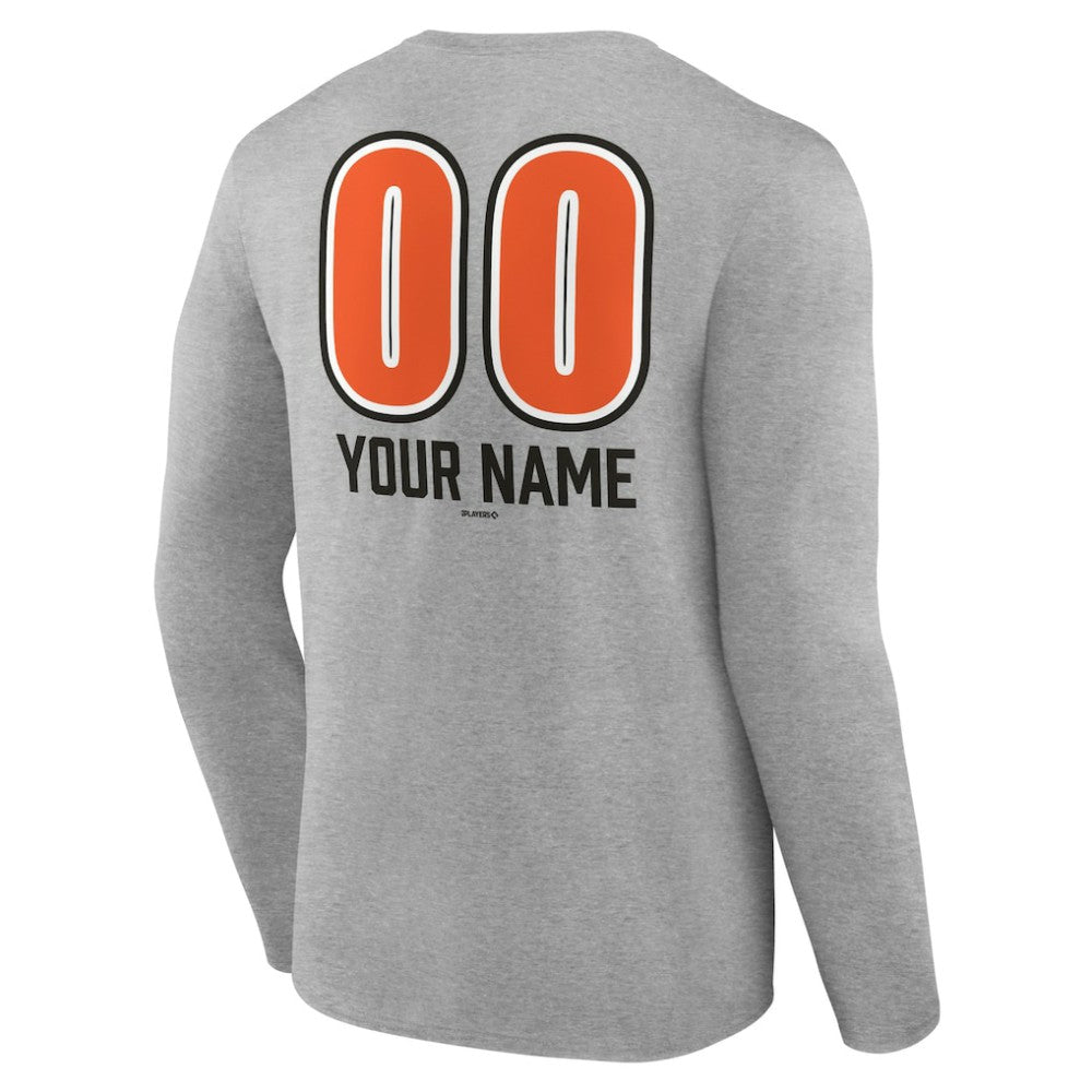 Baltimore Orioles Personalized Name & Number Fastball Long Sleeve T-Shirt Outlet