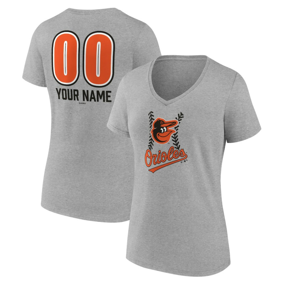Baltimore Orioles Women's Personalized Name & Number Fastball V-Neck T-Shirt Near Me