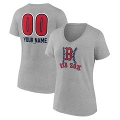 Boston Red Sox Women's Personalized Name & Number Fastball V-Neck T-Shirt Outlet