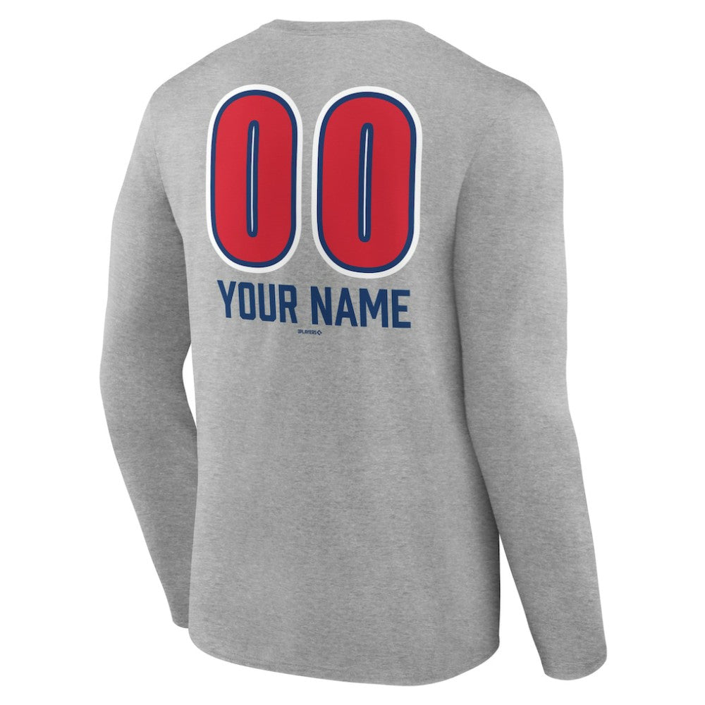 Chicago Cubs Personalized Name & Number Fastball Long Sleeve T-Shirt for sale