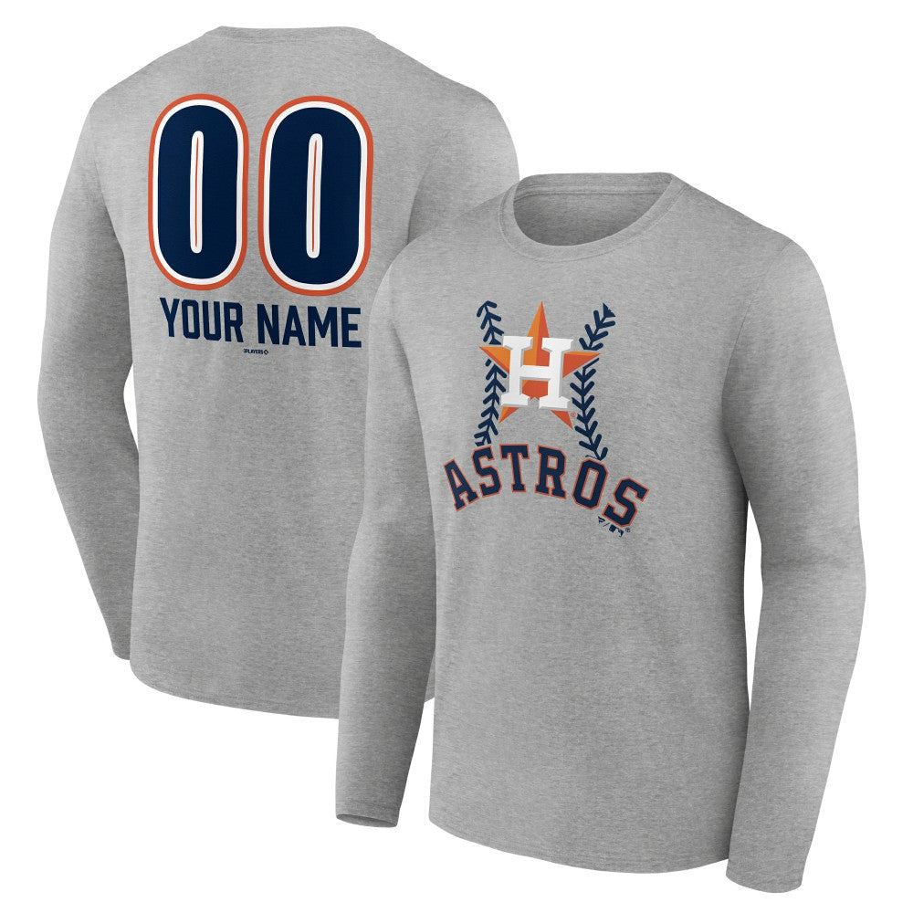 Houston Astros Personalized Name & Number Fastball Long Sleeve T-Shirt Outlet