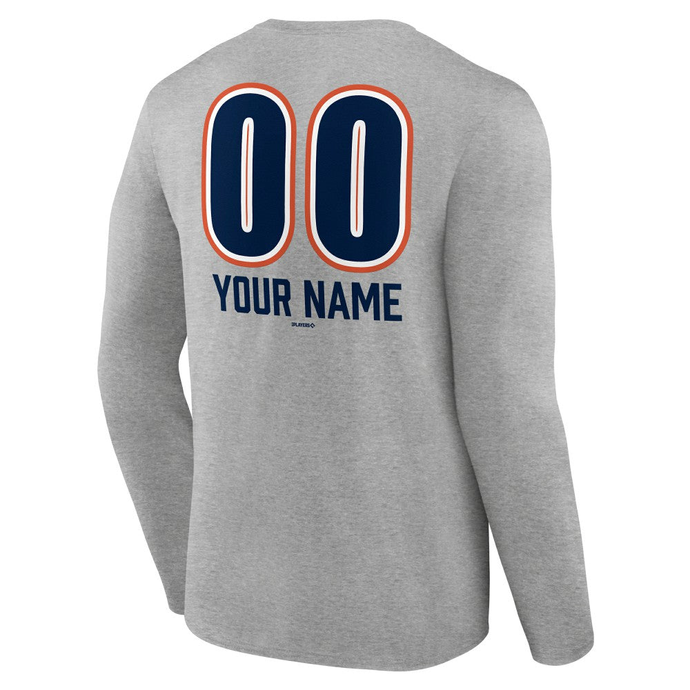 Houston Astros Personalized Name & Number Fastball Long Sleeve T-Shirt Outlet
