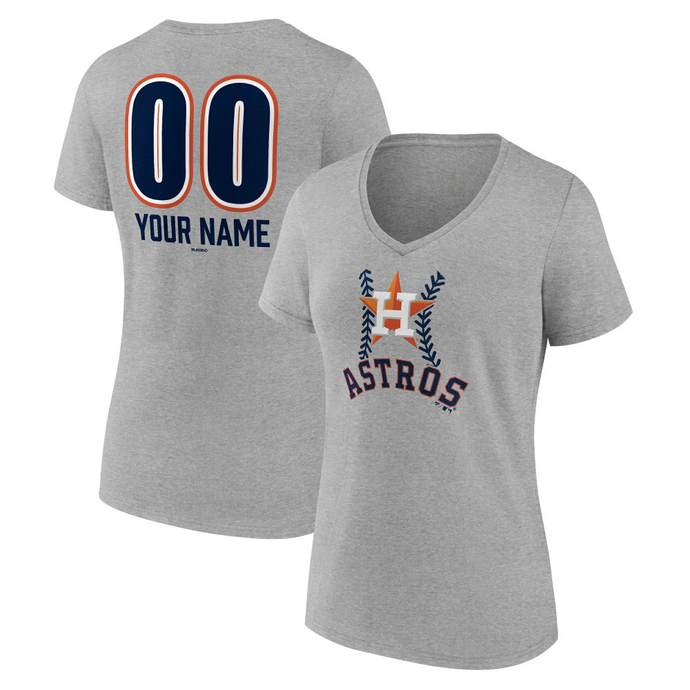 Houston Astros Women's Personalized Name & Number Fastball V-Neck T-Shirt Discount