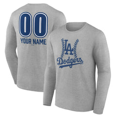 Los Angeles Dodgers Personalized Name & Number Fastball Long Sleeve T-Shirt for sale