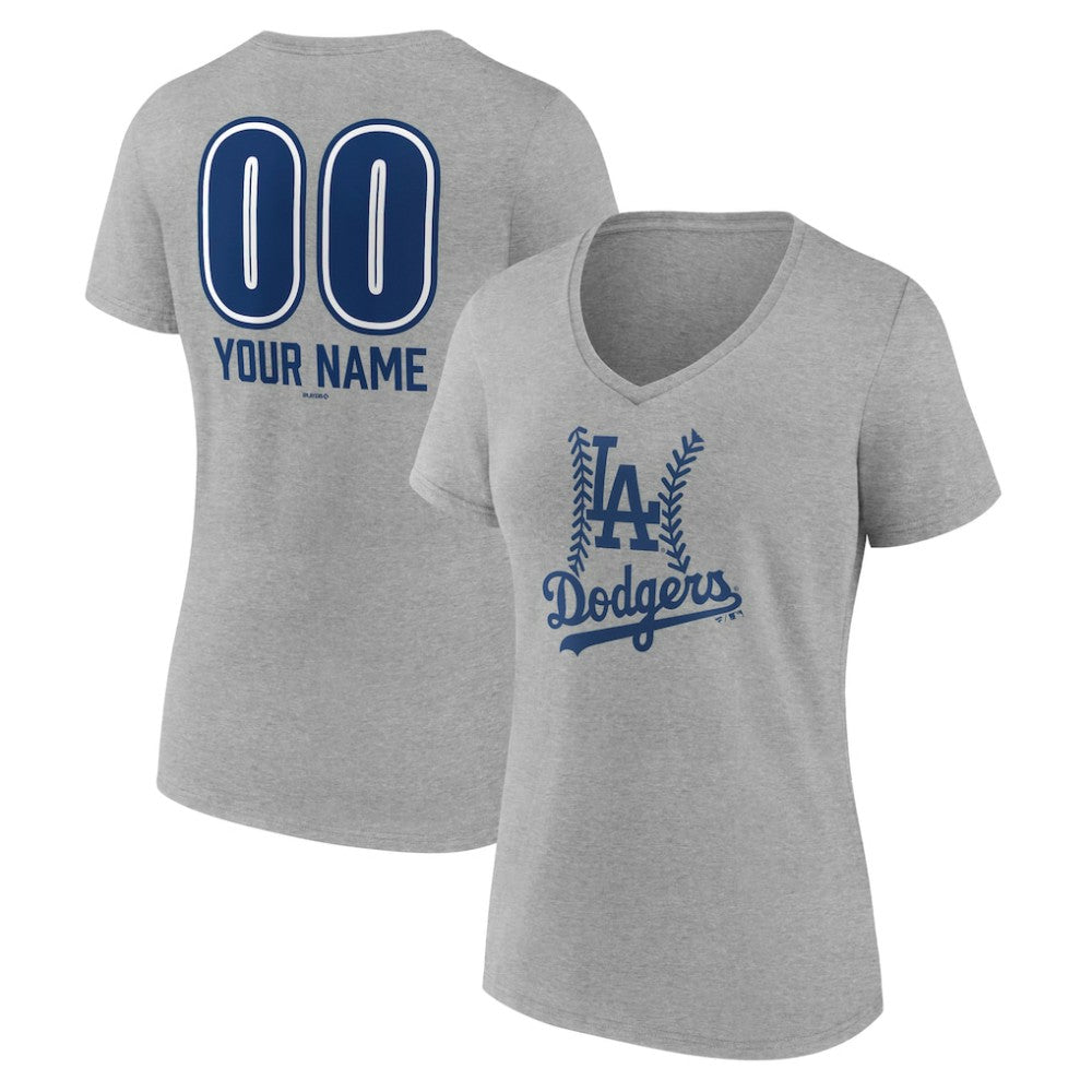 Los Angeles Dodgers Women's Personalized Name & Number Fastball V-Neck T-Shirt Outlet
