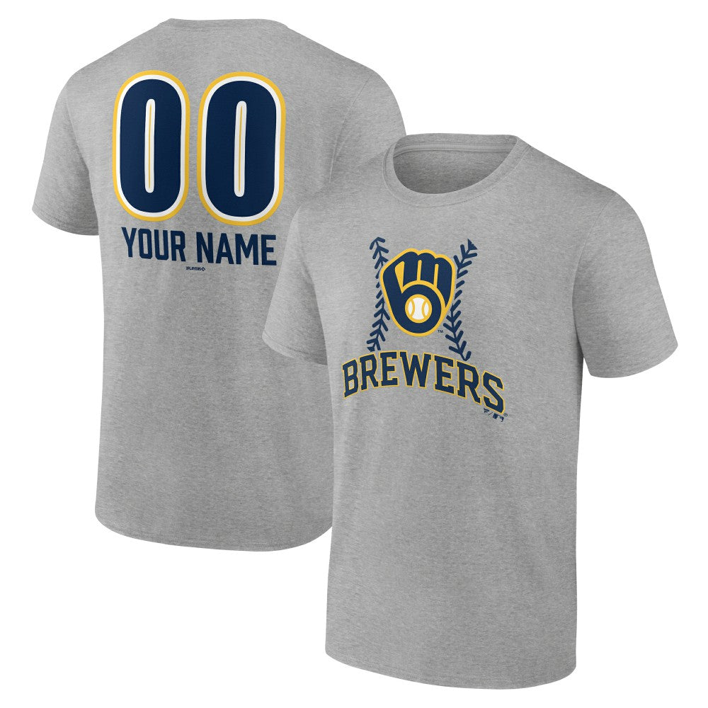Milwaukee Brewers Personalized Name & Number Fastball T-Shirt for sale