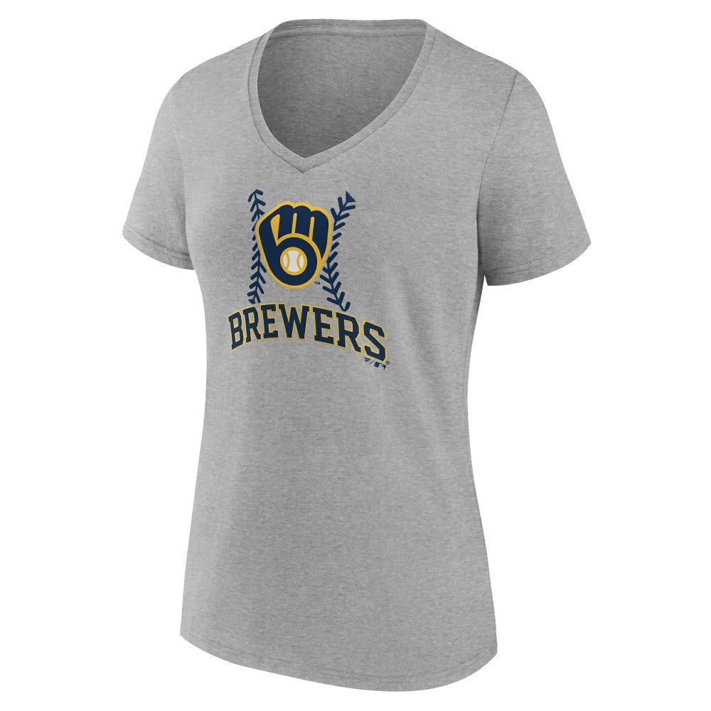 Milwaukee Brewers Women's Personalized Name & Number Fastball V-Neck T-Shirt Discount
