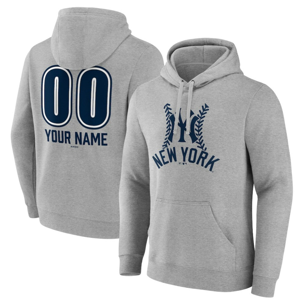 New York Yankees Personalized Name & Number Fastball Pullover Hoodie Online