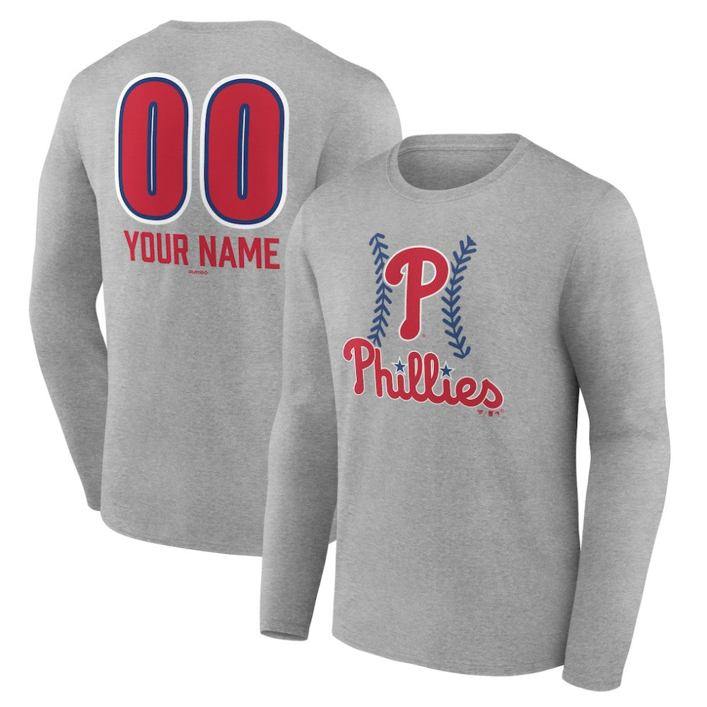 Philadelphia Phillies Personalized Name & Number Fastball Long Sleeve T-Shirt for sale