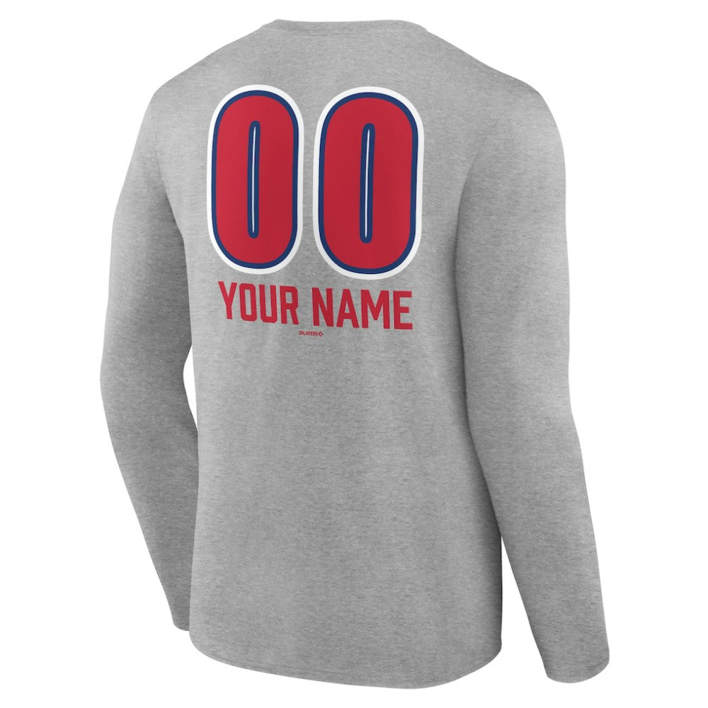 Philadelphia Phillies Personalized Name & Number Fastball Long Sleeve T-Shirt for sale