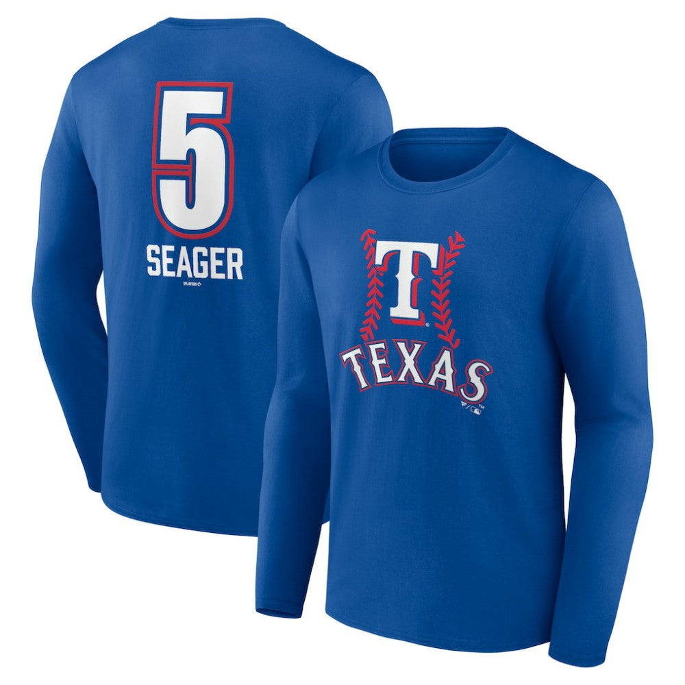 Corey Seager Texas Rangers Fastball Player Name & Number Long Sleeve T-Shirt Outlet